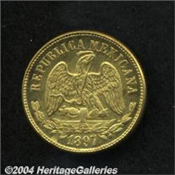 Republic Gold 10 Pesos 1897 Mo-M,