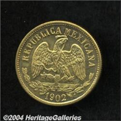 Republic Gold 10 Pesos 1902 Mo-M,