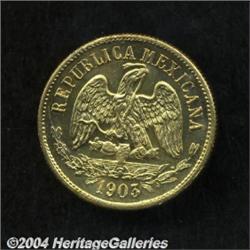 Republic Gold 10 Pesos 1903 Mo-M,