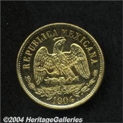 Republic Gold 10 Pesos 1904 Mo-M,