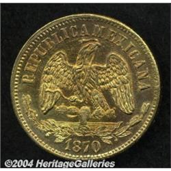 Republic Gold 10 Pesos 1870 Oa-E,