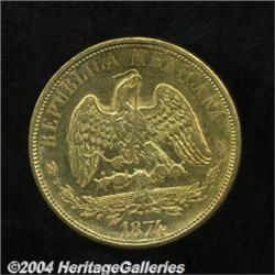 Republic Gold 20 Pesos 1874 Ho-R,