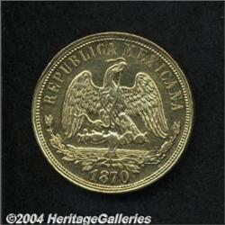 Republic Gold 20 Pesos 1870 Mo-C,