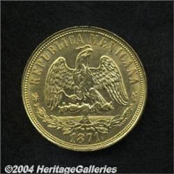 Republic Gold 20 Pesos 1871 Mo-C,