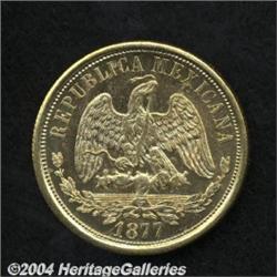 Republic Gold 20 Pesos 1877 Mo-M,