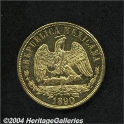 Republic Gold 20 Pesos 1890 Mo-M,