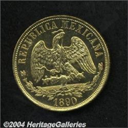 Republic Gold 20 Pesos 1890 Mo-M,