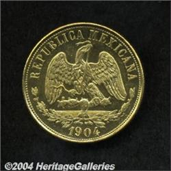Republic Gold 20 Pesos 1904 Mo-M,