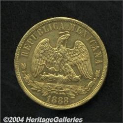 Republic Gold 20 Pesos 1888 Oa-E,