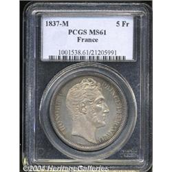 Honore V 5 Francs 1837-M,