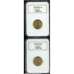 Wilhelmina gold 10 Gulden - Pair,