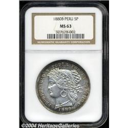 Republic 5 Pesetas 1880B,