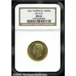 Luiz I gold 5000 Reis 1867,