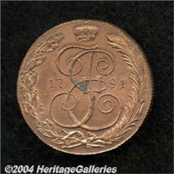 Catherine II Novodel 5 Kopeck 1791-KM,