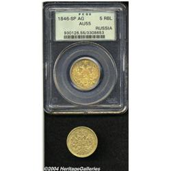 Nicolas I gold 5 Roubles 1846-SP,