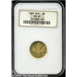 Alexander II gold 3 Roubles 1869,