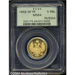 Alexander II gold 5 Roubles 1858-PF,