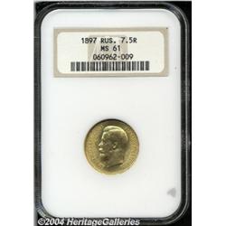 Nicolas II gold 7 1/2 Roubles 1897,
