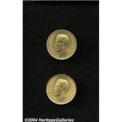 Nicolas II gold 10 Roubles - Pair,