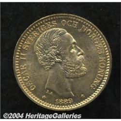 Oscar II gold 20 Kronor 1889,