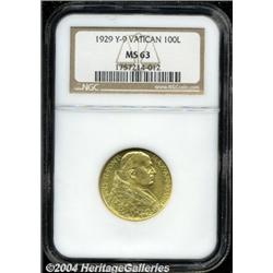 Pius XI gold 100 Lire 1929,