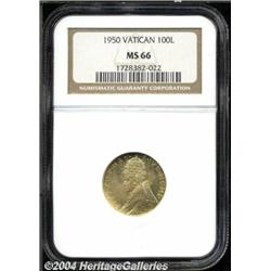 Pius XII gold 100 Lire 1950,