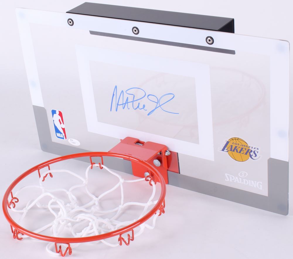 Magic Johnson Signed Lakers Mini Basketball Hoop Jsa Coa