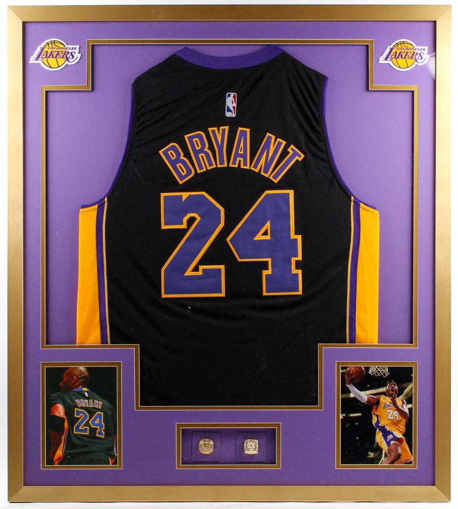 Kobe Bryant Black Alternate Lakers 34x38 Custom Framed Jersey ... Kobe Bryant Black Alternate Lakers 34x38 Custom Framed Jersey ...