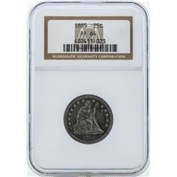 1885 Seated Liberty Proof Quarter Coin NGC PF64