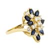 Image 1 : 1.20 ctw Sapphire and Diamond Ring - 14KT Yellow Gold