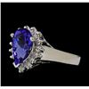 Image 1 : 2.5 ctw Tanzanite and Diamond Ring - 14KT White Gold