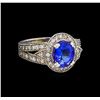 14KT White Gold 2.64 ctw Tanzanite and Diamond Ring