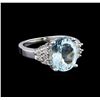 Image 1 : 4.03 ctw Aquamarine and Diamond Ring - 14KT White Gold