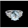 Image 2 : 4.03 ctw Aquamarine and Diamond Ring - 14KT White Gold