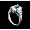 Image 4 : 4.03 ctw Aquamarine and Diamond Ring - 14KT White Gold