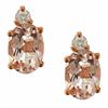 Image 1 : 1.39 ctw Morganite and Diamond Earrings - 10KT Rose Gold