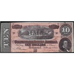 1864 $10 Confederate States of America Note