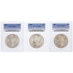 1885-1887 $1 Morgan Silver Dollar Coins PCGS MS64