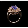 Image 4 : 3.33 ctw Tanzanite and Diamond Ring - 14KT Rose Gold