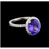 Image 1 : 3.09 ctw Tanzanite and Diamond Ring - 14KT White Gold