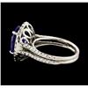 Image 3 : 4.10 ctw Tanzanite and Diamond Ring - 14KT White Gold