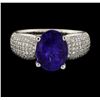 Image 2 : 3.82 ctw Tanzanite and Diamond Ring - 18KT White Gold