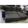 Image 1 : GREY MODERN CLOTH SOFA WITH CHAISE & STOWAWAY OTTOMAN