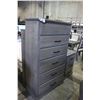 Image 1 : DARK GREY WOOD 6 DRAWER DRESSER & 3 DRAWER NIGHT STAND