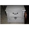 Image 1 : GREY SOLID WOOD 2 DRAWER NIGHT STAND