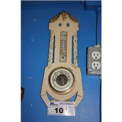 VINTAGE BAROMETER & THERMOMETER