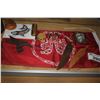 Image 1 : LOT OF ABORIGINAL ITEMS INCLUDING CARVED WOOD FEATHERS, FLAG, BOX, AND MORE