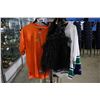 Image 1 : VANCOUVER CANUCKS JERSEY (LUONGO), BC LIONS JERSEY, AND BEBE FEATHER / SEQUIN XS DRESS