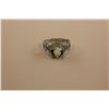 Image 2 : CERTIFIED DIAMOND AND GREEN AMETHYST RING - 3.2 CT OVAL CUT, 2 DIAMONDS, VS CLARITY, STERLING