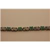 Image 2 : CERTIFIED GREEN EMERALD AND DIAMOND TENNIS BRACELET - 3 CT, 12 OVAL EMERALDS, INFINITY LINK DESIGN,
